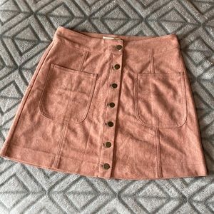 Pink Suede Skirt